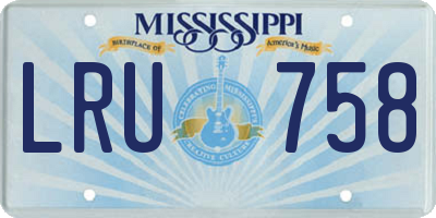 MS license plate LRU758