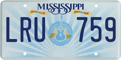 MS license plate LRU759
