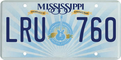 MS license plate LRU760