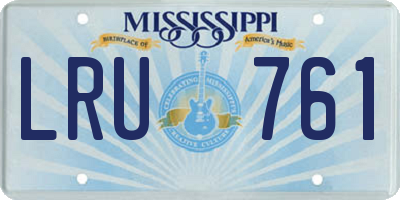 MS license plate LRU761