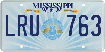 MS license plate LRU763