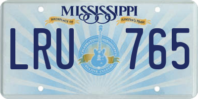 MS license plate LRU765