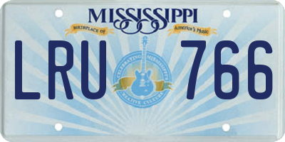 MS license plate LRU766