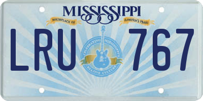 MS license plate LRU767