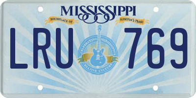 MS license plate LRU769