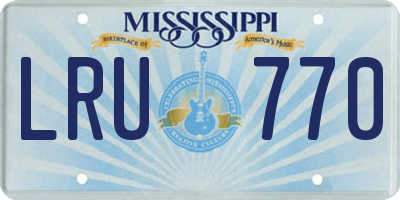 MS license plate LRU770
