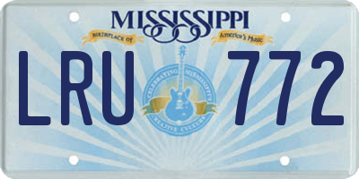 MS license plate LRU772