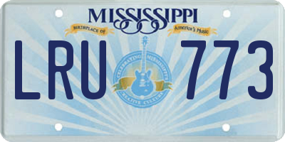 MS license plate LRU773