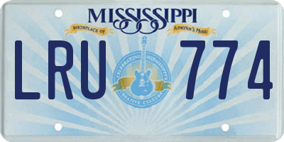 MS license plate LRU774
