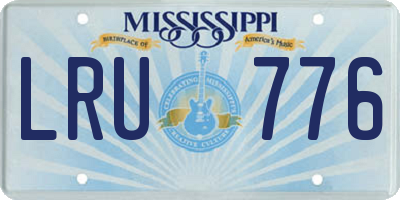 MS license plate LRU776