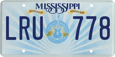 MS license plate LRU778