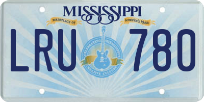 MS license plate LRU780