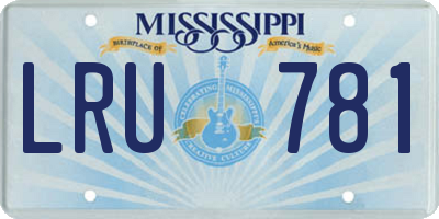 MS license plate LRU781
