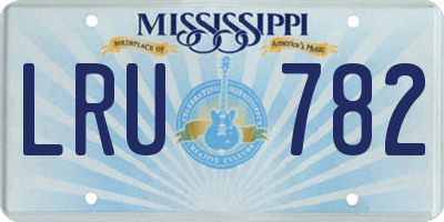 MS license plate LRU782