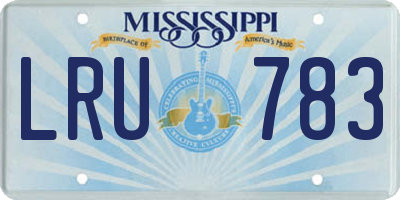 MS license plate LRU783