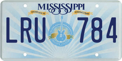MS license plate LRU784