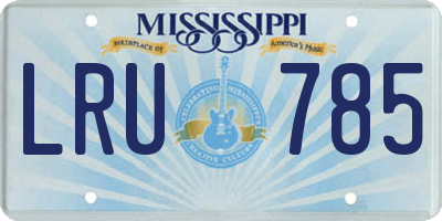 MS license plate LRU785