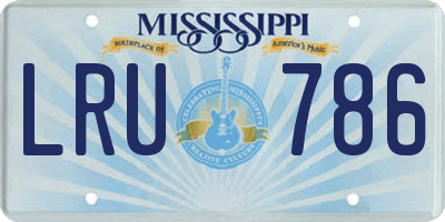 MS license plate LRU786