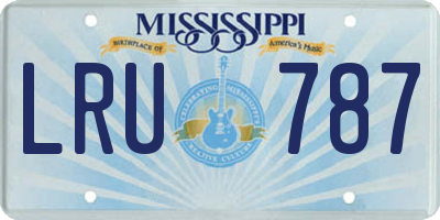 MS license plate LRU787
