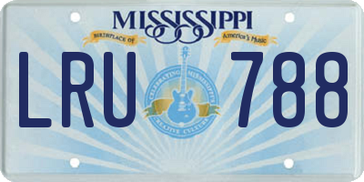 MS license plate LRU788