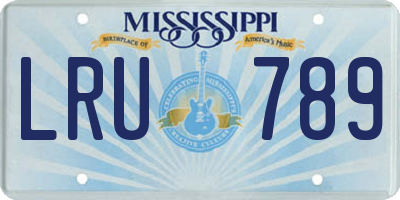 MS license plate LRU789