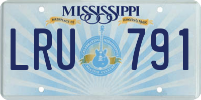 MS license plate LRU791
