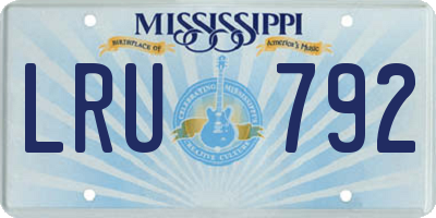 MS license plate LRU792