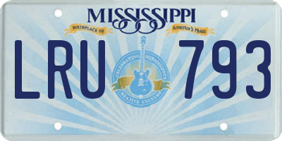MS license plate LRU793