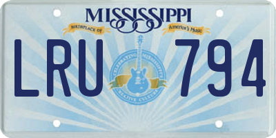 MS license plate LRU794