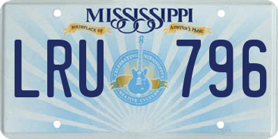 MS license plate LRU796