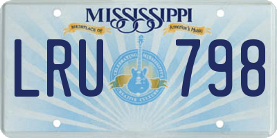 MS license plate LRU798