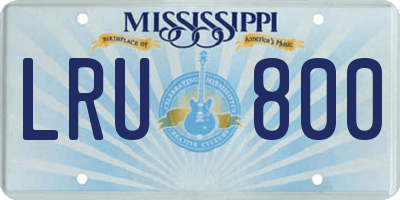 MS license plate LRU800