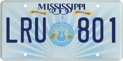 MS license plate LRU801