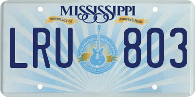 MS license plate LRU803
