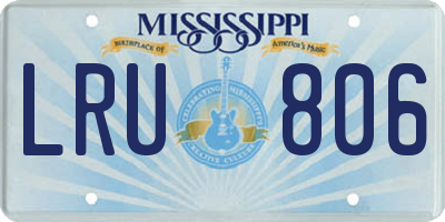 MS license plate LRU806