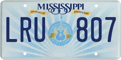 MS license plate LRU807