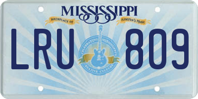 MS license plate LRU809