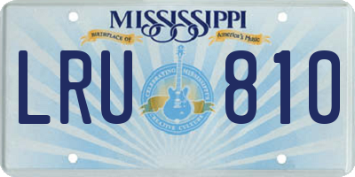 MS license plate LRU810