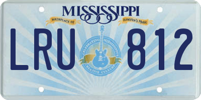 MS license plate LRU812