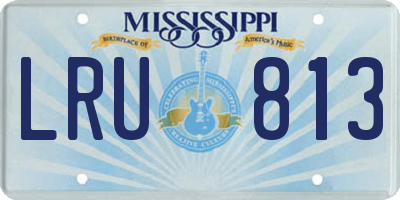 MS license plate LRU813