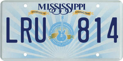 MS license plate LRU814