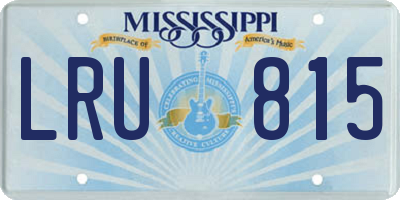 MS license plate LRU815