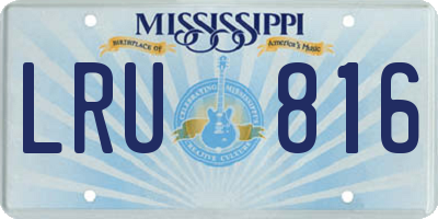 MS license plate LRU816