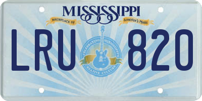 MS license plate LRU820
