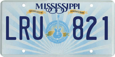 MS license plate LRU821