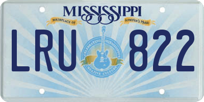 MS license plate LRU822