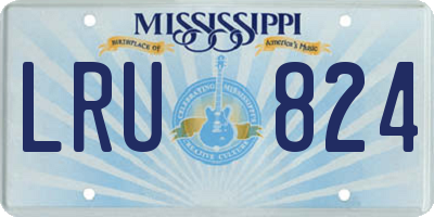 MS license plate LRU824