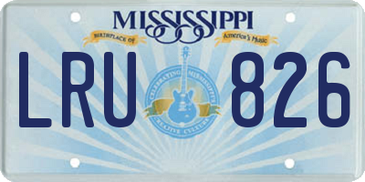 MS license plate LRU826