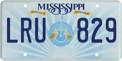 MS license plate LRU829