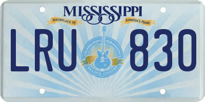 MS license plate LRU830